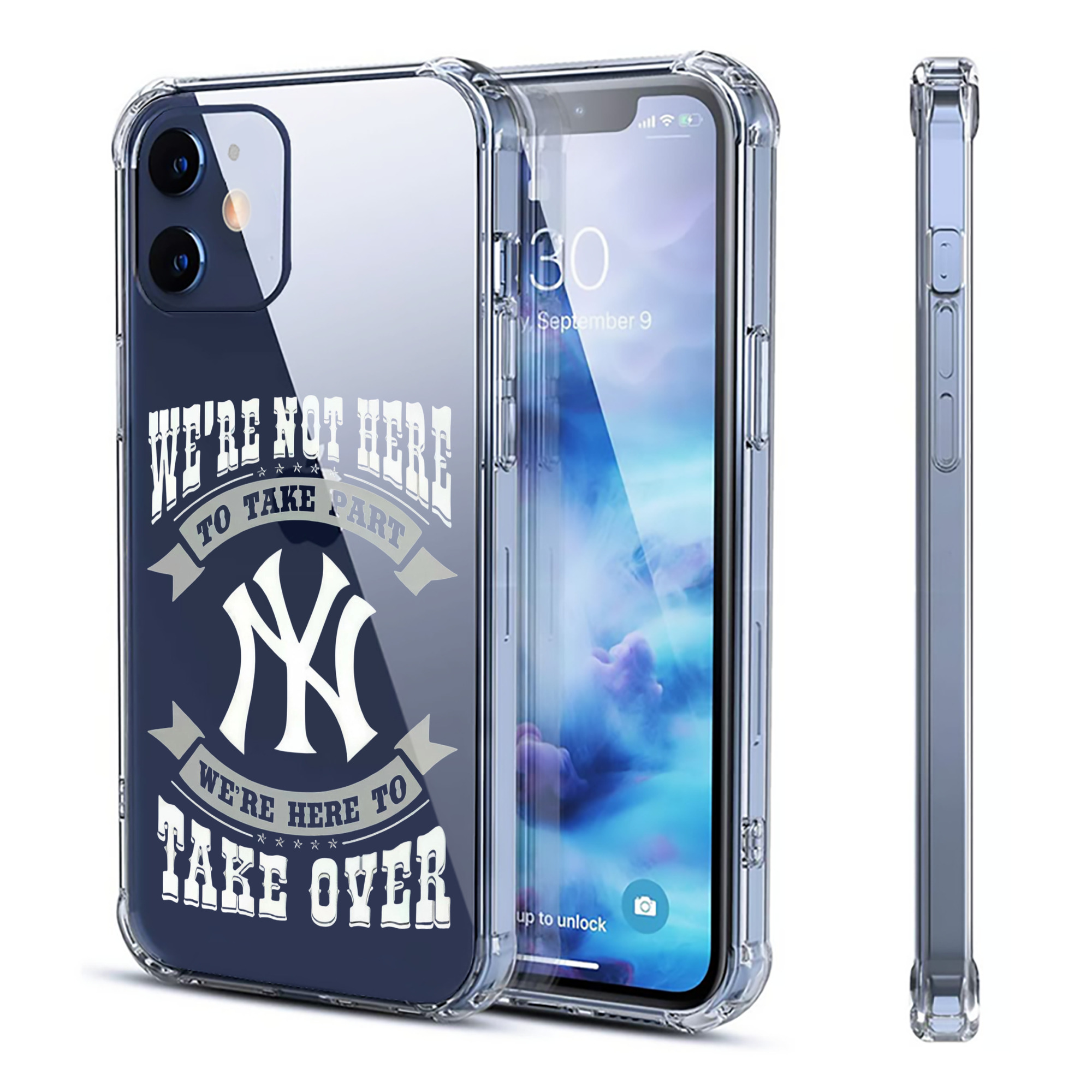 New York Yankees 276 Clear IPhone 12 Case – Soft TPU With UV Print – Enhanced Drop Protection, Precise Fit, Anti-Fingerprint, Customizable Design, Scratch-Resistant, Yellow-Resistant